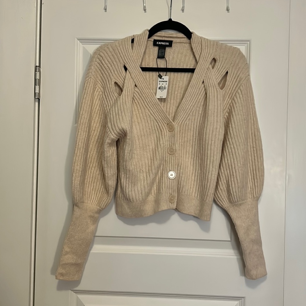 Cream cardigan sweater